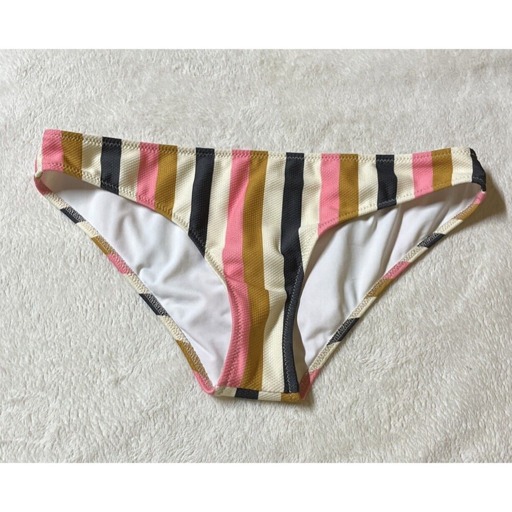 Shade & Shore Hipster Bikini Bottom Striped Women's Size Small Stretch